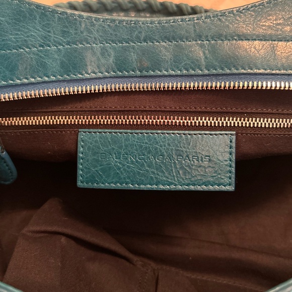 🩵HTF Balenciaga Part Time Silver ToneHardware Blue Lagoon with extra Tassel NWT🩵 - Picture 11 of 14